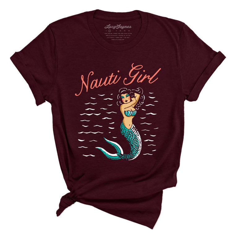 Nauti Girl Graphic Tee - Heather Cardinal