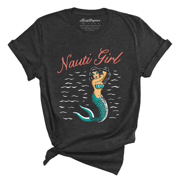 Nauti Girl Graphic Tee - Dark Grey Heather