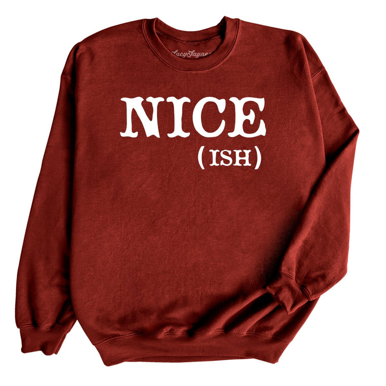 Nice Ish Graphic Sweatshirt - Garnet
