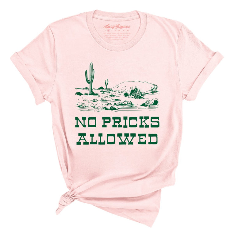 No Pricks Allowed Graphic Tee - Soft Pink