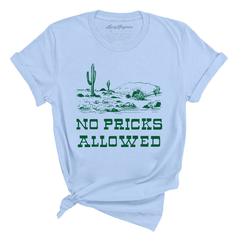 No Pricks Allowed Graphic Tee - Light Blue