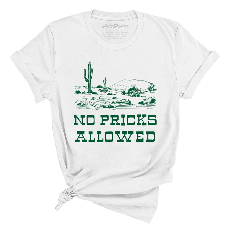 No Pricks Allowed Graphic Tee - White