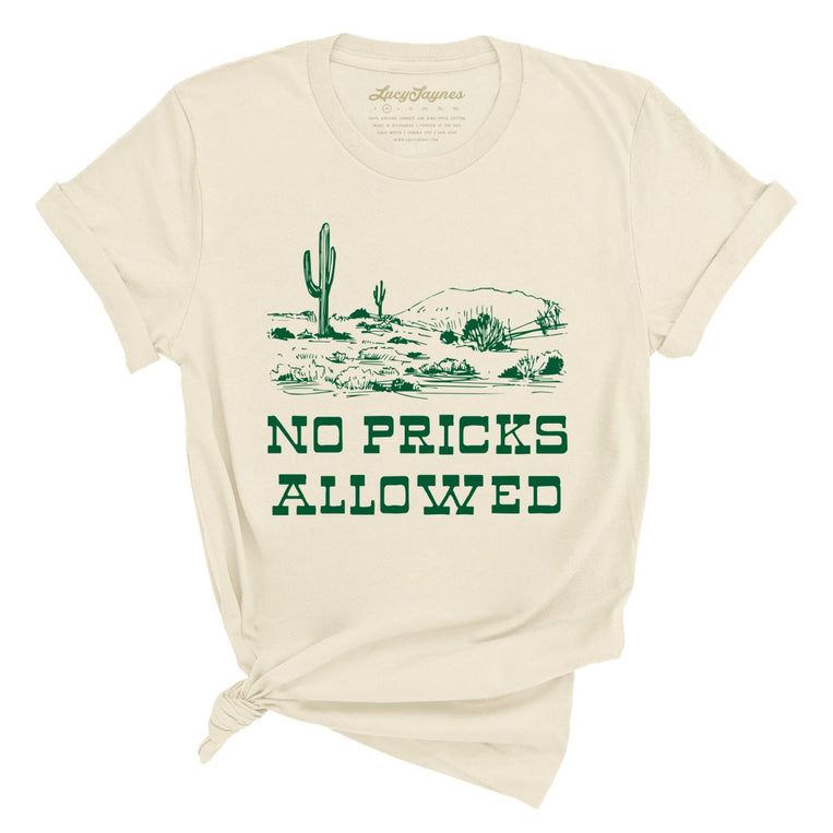 No Pricks Allowed Graphic Tee - Soft Cream