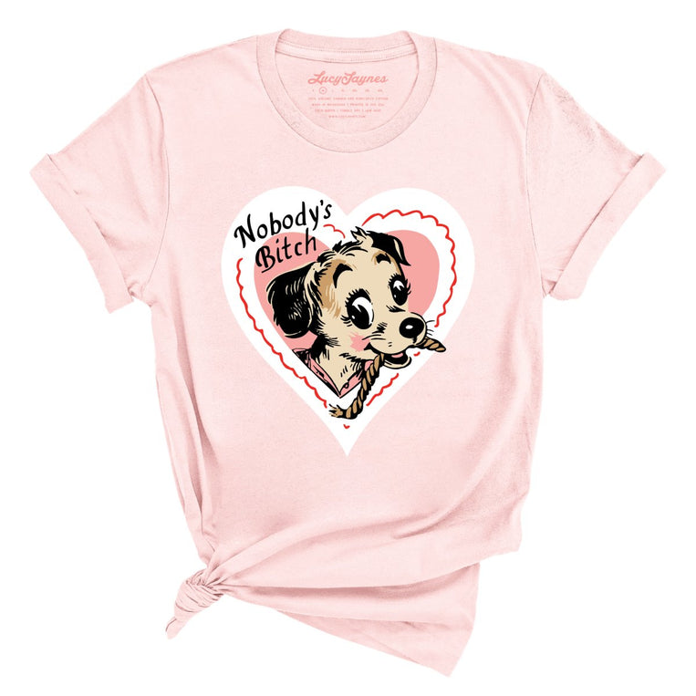 Nobody's Bitch Graphic Tee - Soft Pink