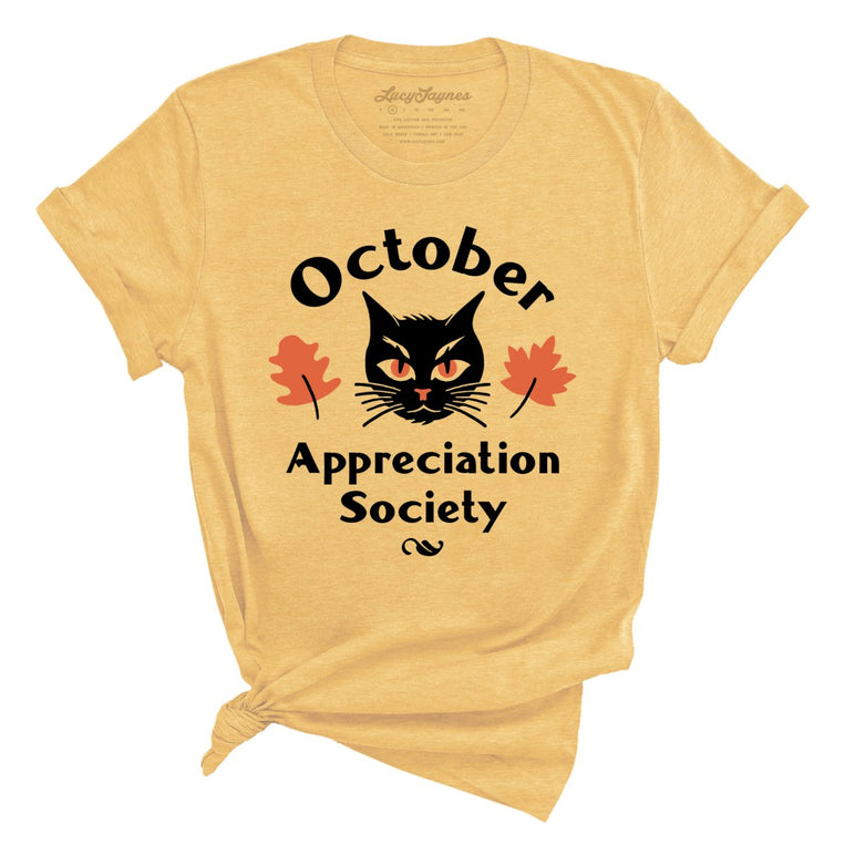October Appreciation Society Graphic Tee - Heather Yellow Gold