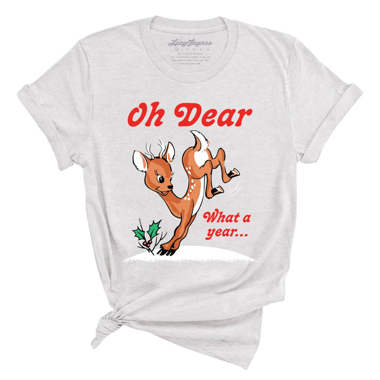 Oh Dear What A Year Graphic Tee - Ash