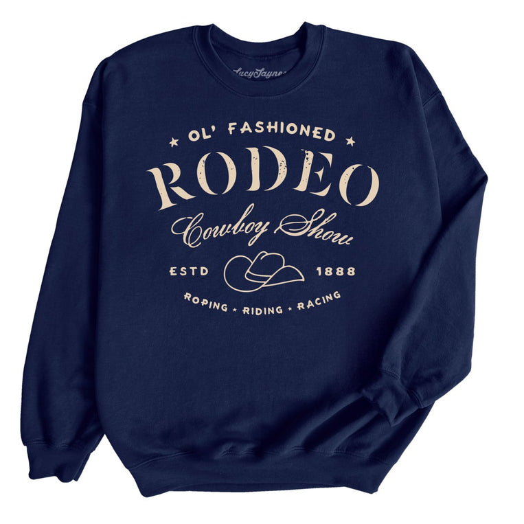 Old Fashioned Rodeo Graphic Sweatshirt - Navy