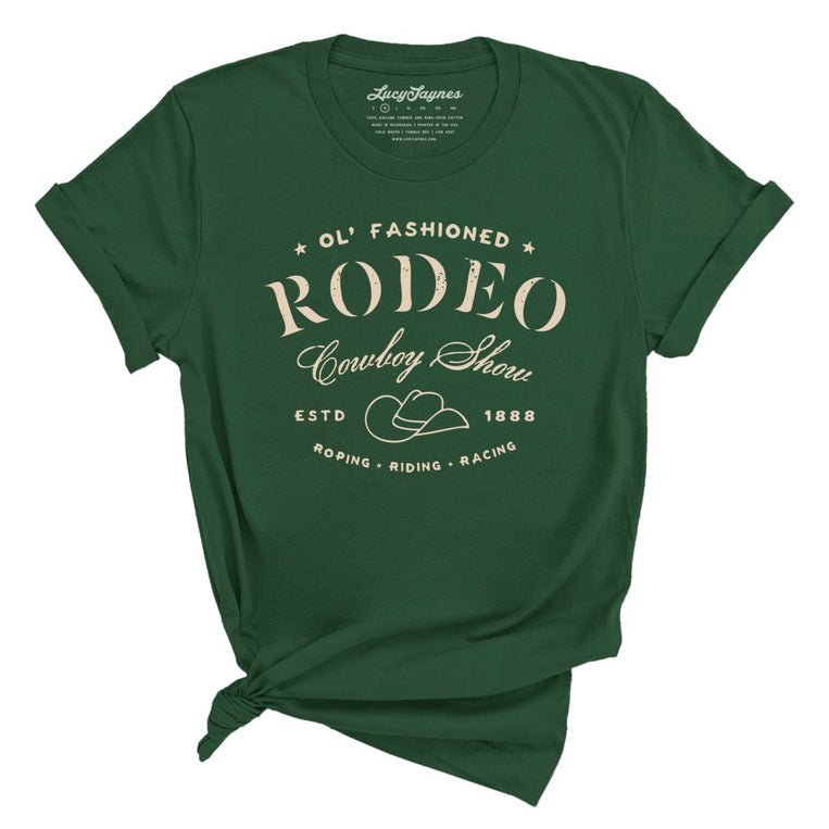 Old Fashioned Rodeo Graphic Tee - Evergreen