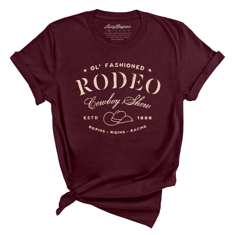 Old Fashioned Rodeo Graphic Tee - Maroon