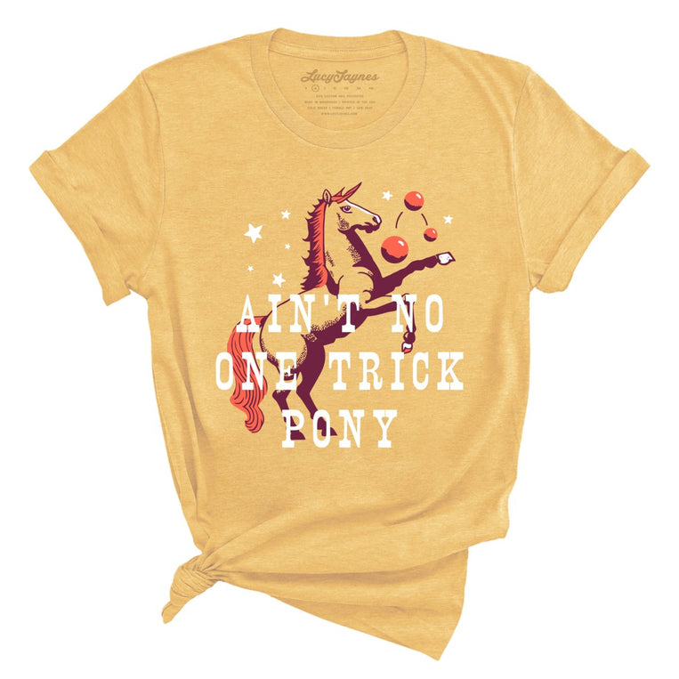 One Trick Pony Graphic Tee - Heather Yellow Gold