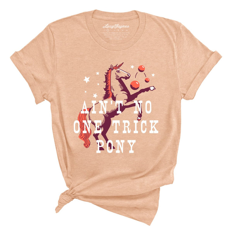 One Trick Pony Graphic Tee - Heather Peach