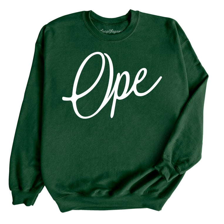 Ope Script Graphic Sweatshirt - Forest