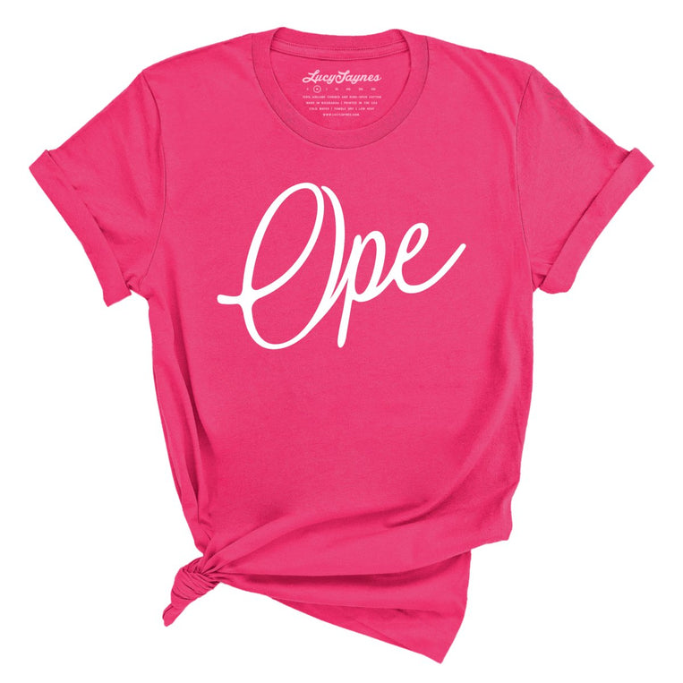 Ope Script Graphic Tee - Fuchsia