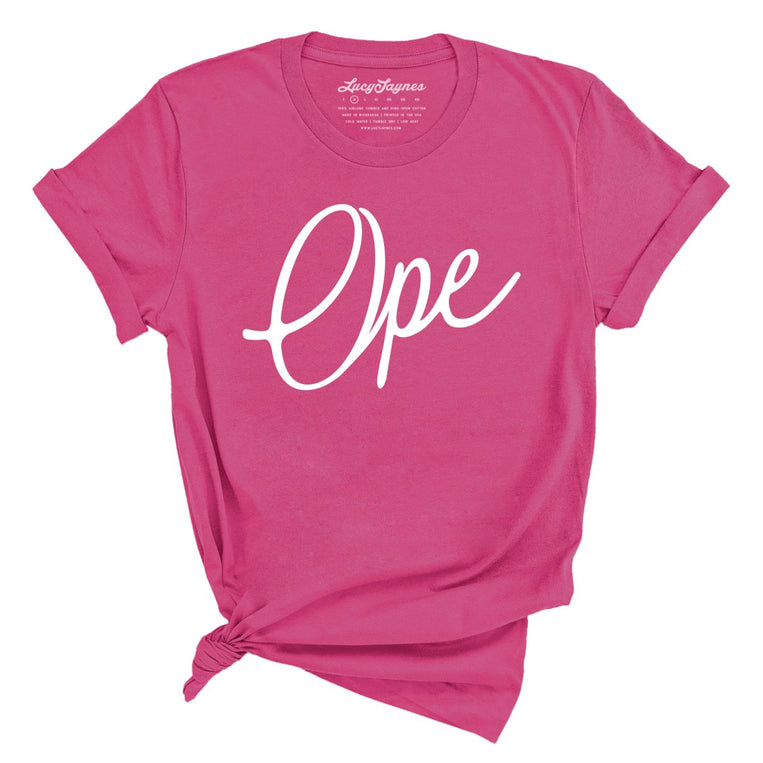 Ope Script Graphic Tee - Berry