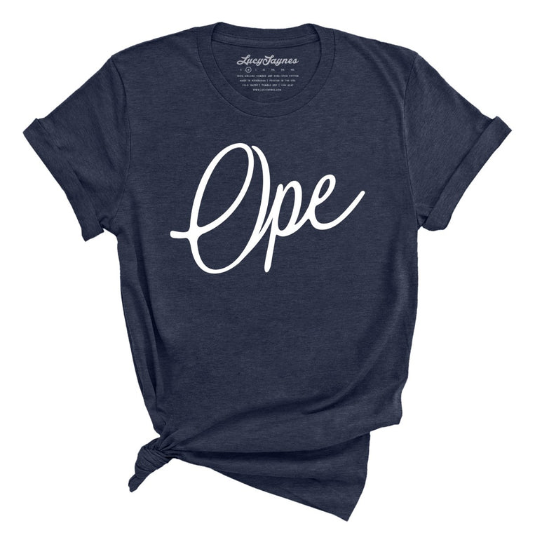 Ope Script Graphic Tee - Heather Midnight Navy