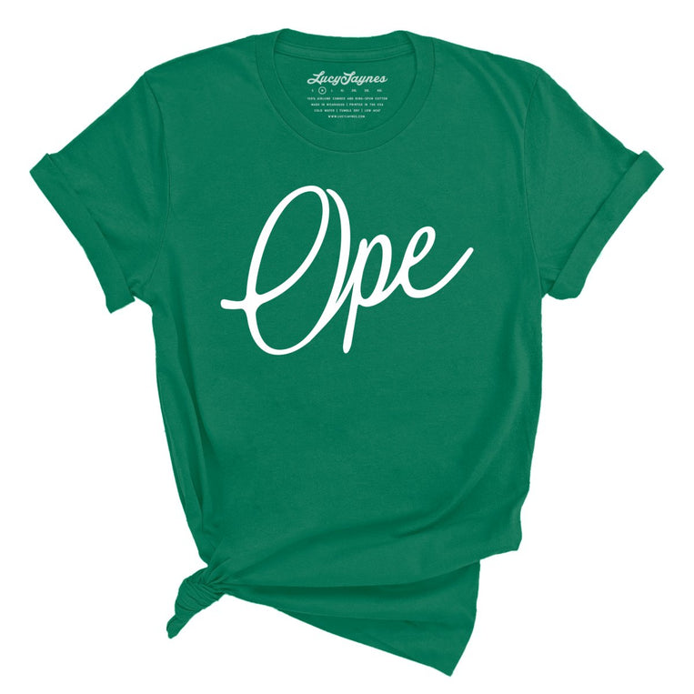 Ope Script Graphic Tee - Kelly