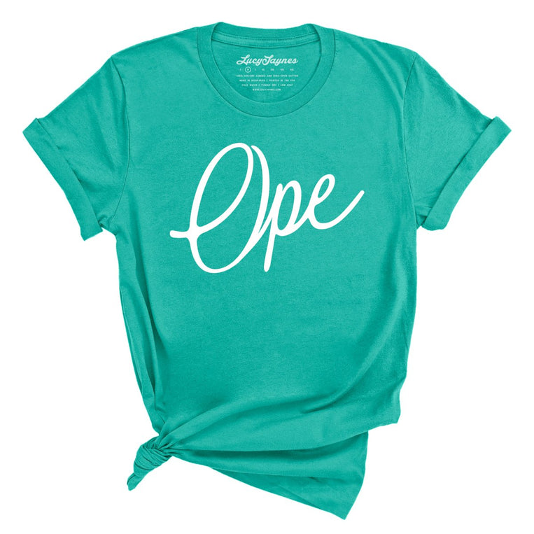 Ope Script Graphic Tee - Teal