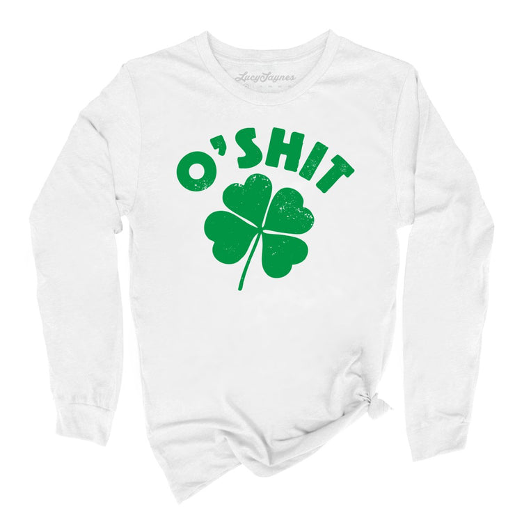 O'shit Graphic Long Sleeve Tee - White