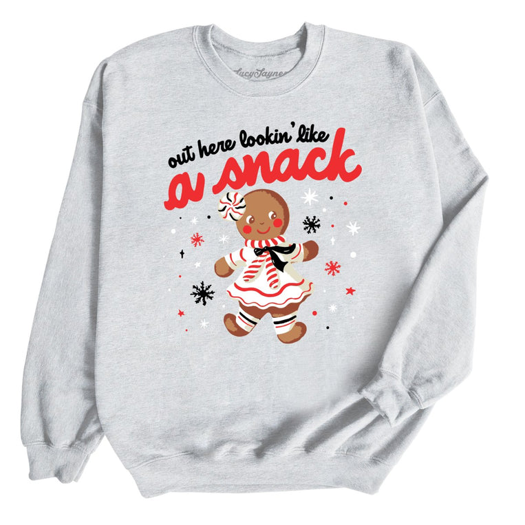 Out Here Lookin' Like A Snack Graphic Sweatshirt - Ash