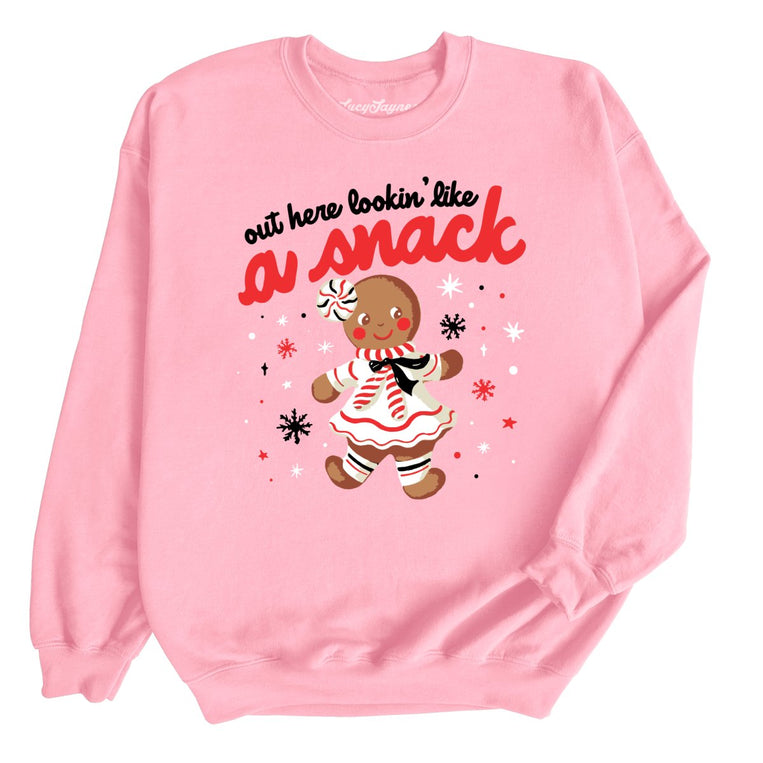 Out Here Lookin' Like A Snack Graphic Sweatshirt - Light Pink