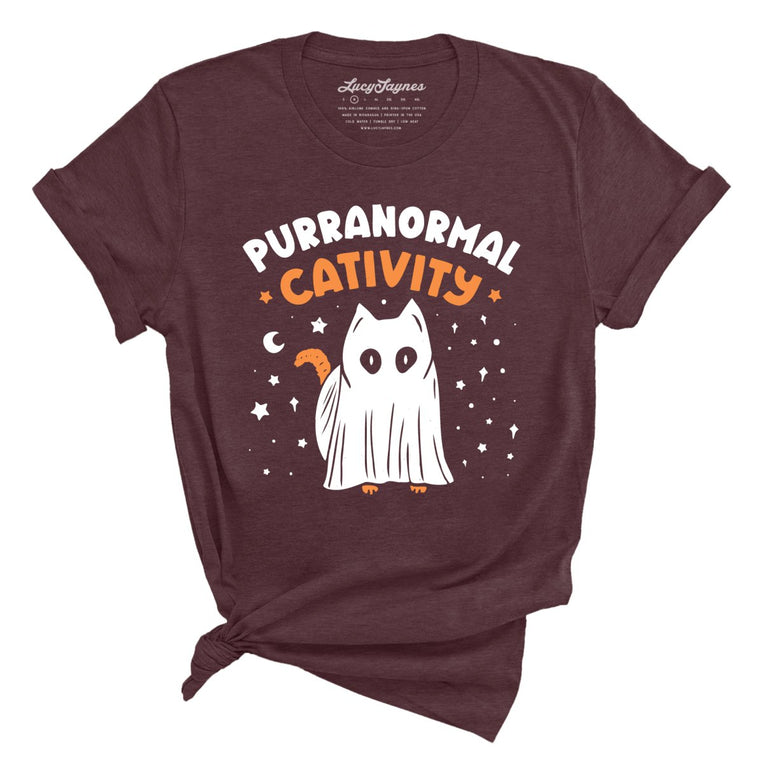 Purranormal Cativity Graphic Tee - Heather Maroon