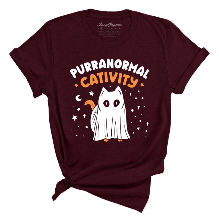 Purranormal Cativity Graphic Tee - Heather Cardinal