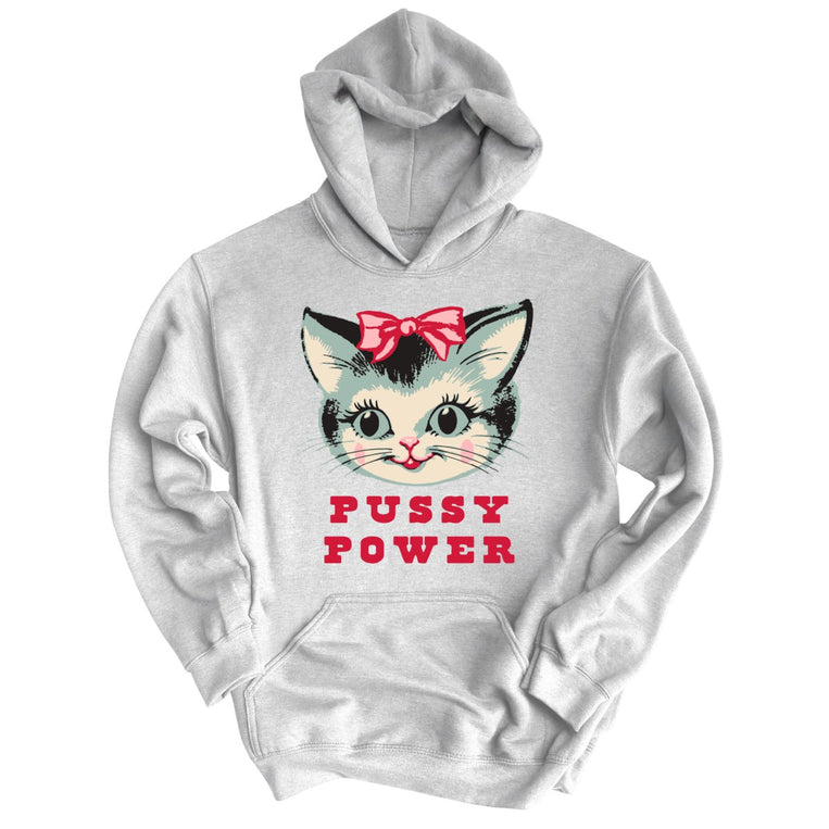 Pussy Power Graphic Hoodie - Grey Heather