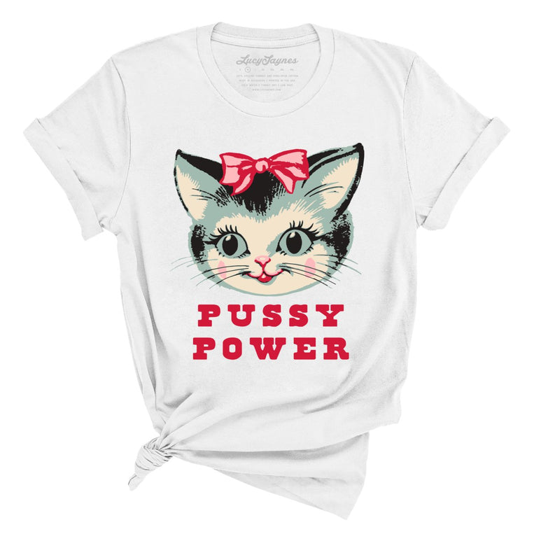 Pussy Power Graphic Tee - White
