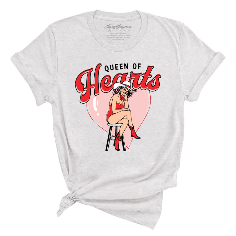 Queen Of Hearts Graphic Tee - Ash