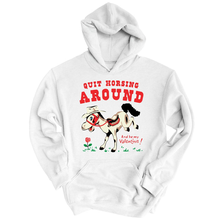 Quit Horsing Around Graphic Hoodie - White