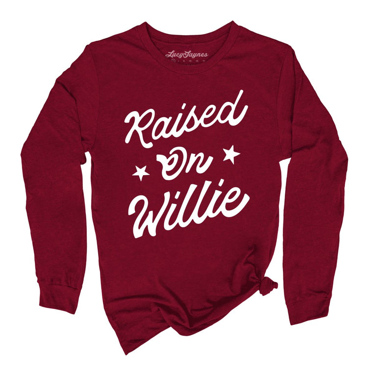 Raised on Willie Graphic Long Sleeve Tee - Cardinal