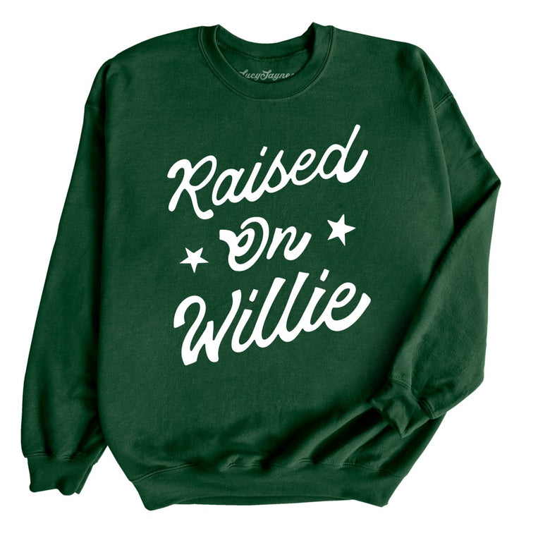 Raised on Willie Graphic Sweatshirt - Forest