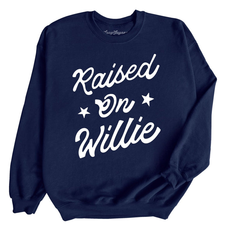 Raised on Willie Graphic Sweatshirt - Navy