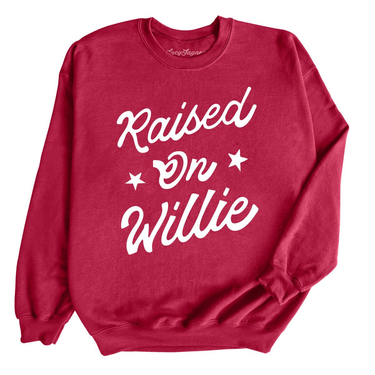 Raised on Willie Graphic Sweatshirt - Cardinal Red