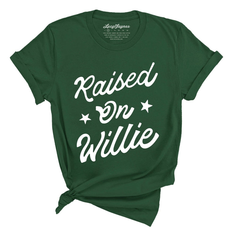 Raised on Willie Graphic Tee - Evergreen