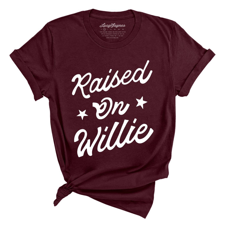 Raised on Willie Graphic Tee - Maroon