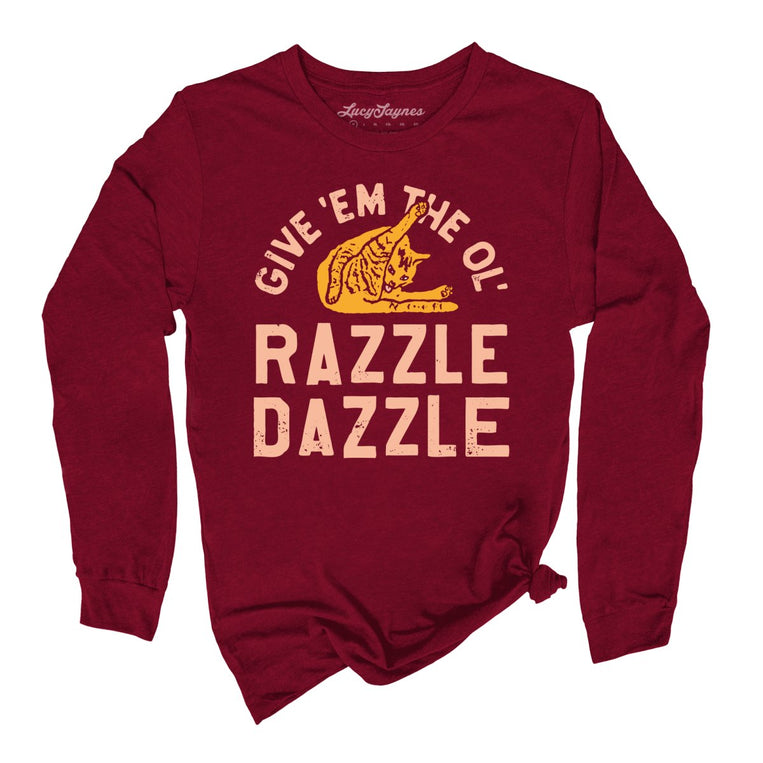 Razzle Dazzle Graphic Long Sleeve Tee - Cardinal