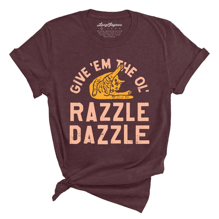 Razzle Dazzle Graphic Tee - Heather Maroon
