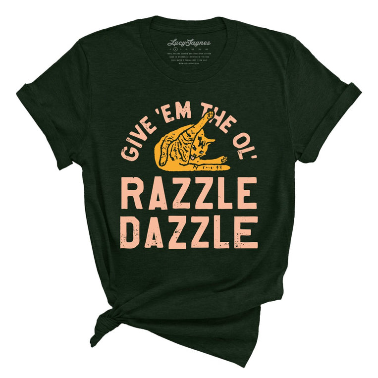 Razzle Dazzle Graphic Tee - Heather Emerald