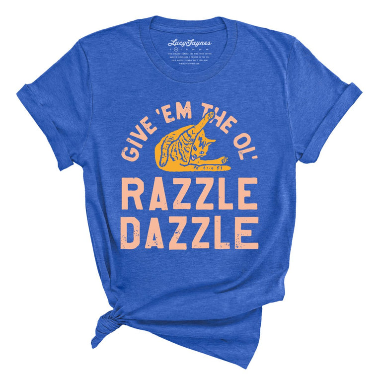 Razzle Dazzle Graphic Tee - Heather True Royal