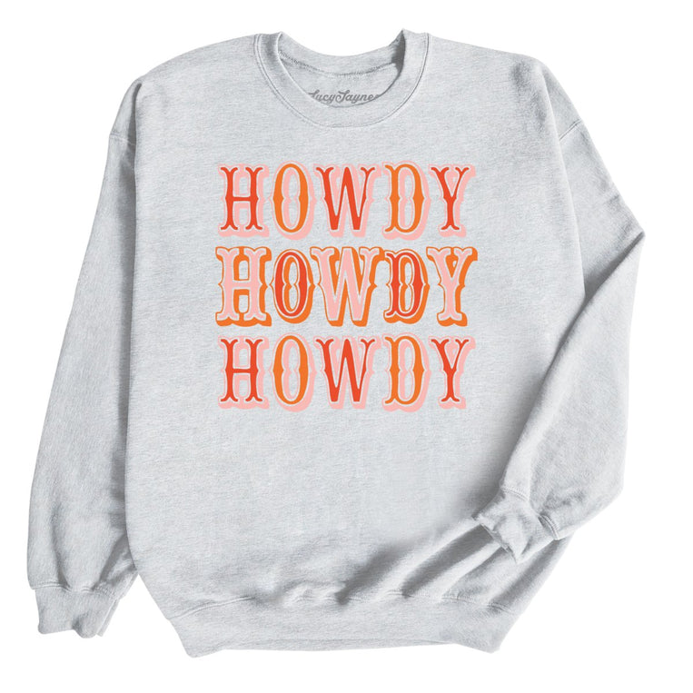 Retro Howdy Graphic Sweatshirt - Ash