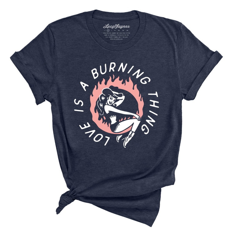 Ring of Fire Graphic Tee - Heather Midnight Navy