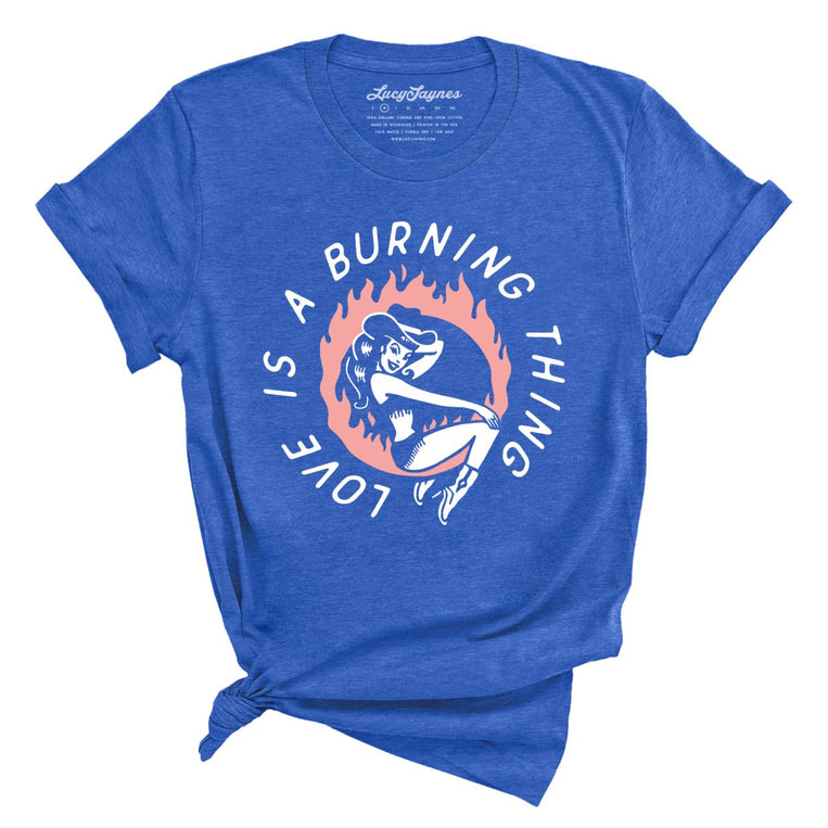 Ring of Fire Graphic Tee - Heather True Royal