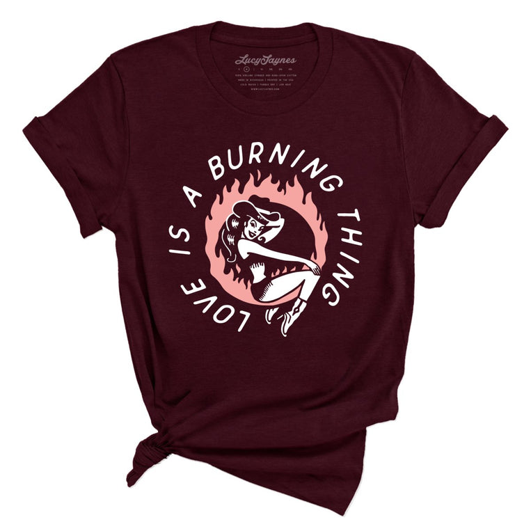 Ring of Fire Graphic Tee - Heather Cardinal