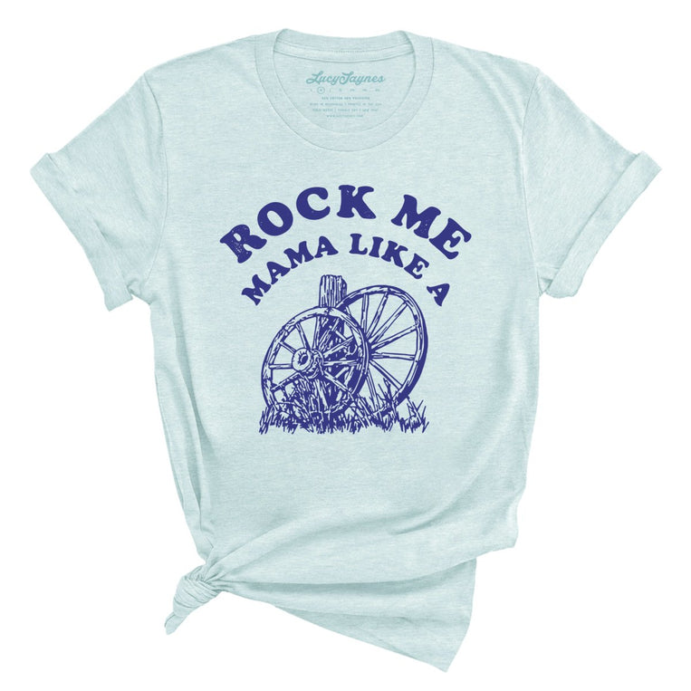 Rock Me Mama Graphic Tee - Heather Ice Blue