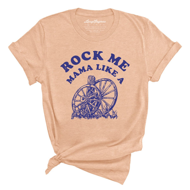Rock Me Mama Graphic Tee - Heather Peach