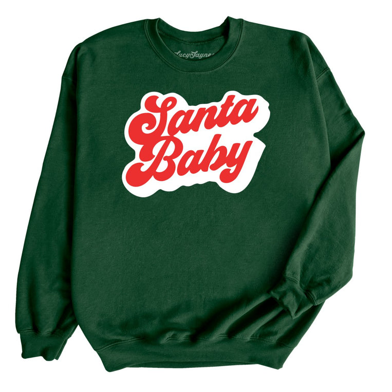 Santa Baby Graphic Sweatshirt - Forest