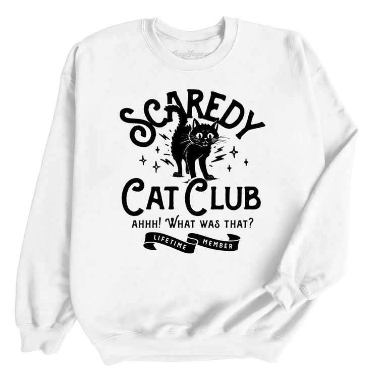Scaredy Cat Club Graphic Sweatshirt - White
