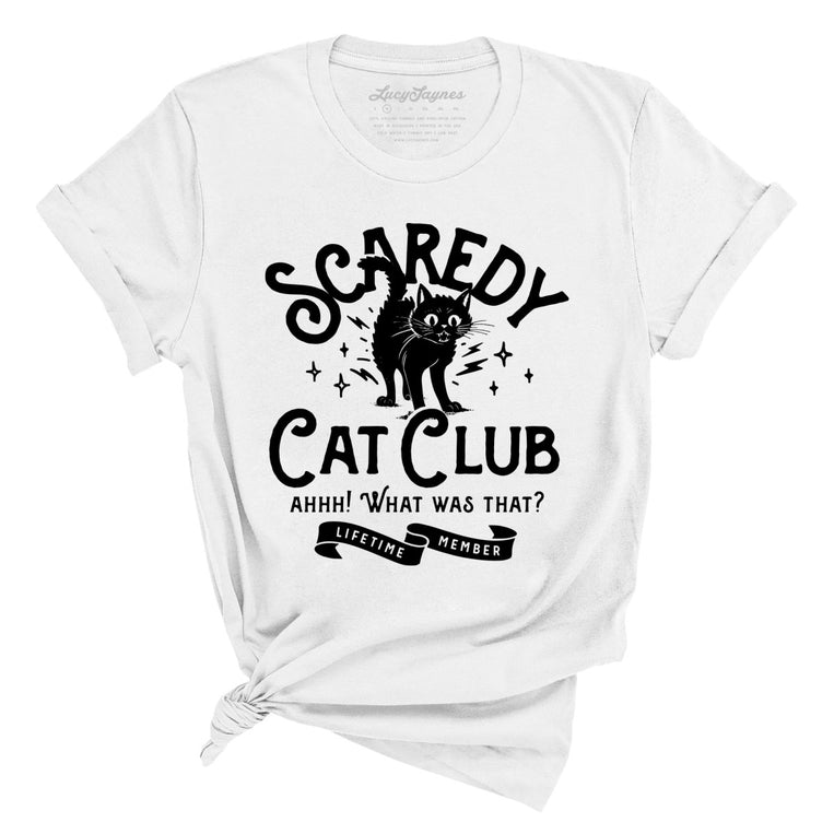 Scaredy Cat Club Graphic Tee - White