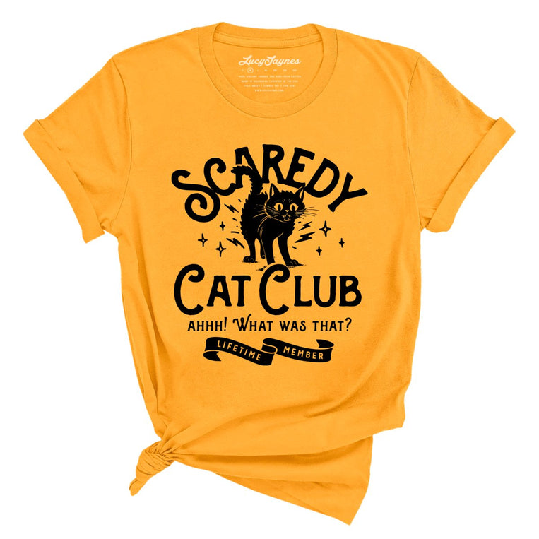 Scaredy Cat Club Graphic Tee - Gold